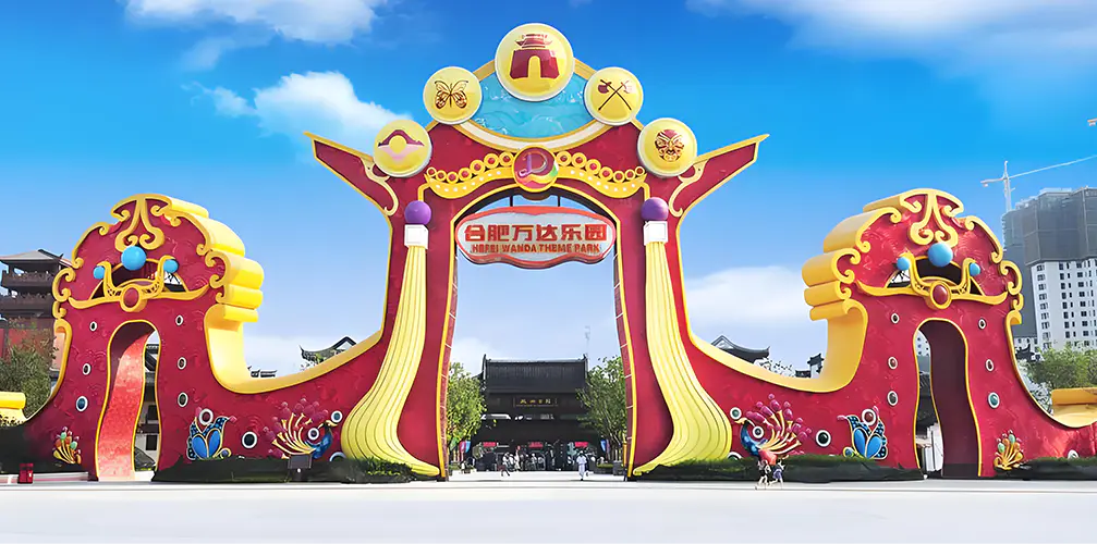 Spettacolo sul grande lago Hefei Wanda Paradise